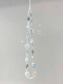 1pc Spring And Summer New Shell Stars Ocean Style Blue Gentle Series Diy Short Mobile Phone Lanyard Mobile Phone Charm Compatible Bag Pendant Key Chain Camera Ccd Lanyard Specially Designed For Women