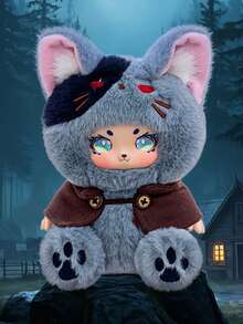 可爱狼人杀游戏乙烯脸毛绒玩具彩色娃娃流行毛绒玩具儿童创意礼物挂包，女巫，猎人