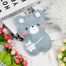 Bolsa de Água Quente com Capa Macia e Felpuda, Garrafa de Água Quente Pequena de 350ml, Bolsa de Água Quente Pequena de PVC com Capa de Fleece Macio para Aquecer as Mãos e os Pés, Aliviar o Pescoço e os Ombros de Mulheres e Idosos