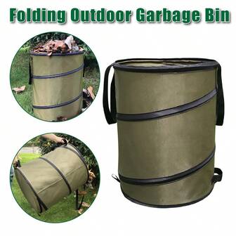 Folding Garden Leaf Bin Portable Outdoor Storage Bucket Camping Trash Can AU