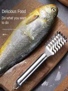 1/2 Ergonomic Fish Scale Remover, Quick Peeling, Easy To Clean Fish Scale Brush, Anti Slip Kitchen Fish Cleaning Tool For Home Cooking And Seafood Preparation - Multicolor - View 7