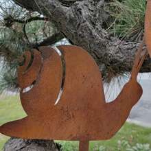 1pc Natural Rusted Countryside Metal Snail Garden Decor, Vintage Style, Outdoor Lawn Decoration, Sturdy Metal Structure, Perfect For Yard Decoration.