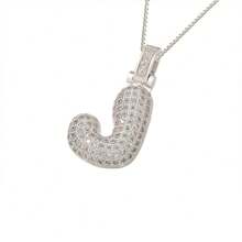 1pc Fashionable Gold A-Z 26 Bubble Letter Pendant Necklace, Suitable For Men & Women Daily Wear