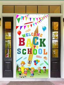 1 pieza, Pancarta de Regreso a la Escuela, Pancarta de Bienvenida para el Primer Día de Clases, Suministros de Decoración de Fondo para Decoraciones del Aula