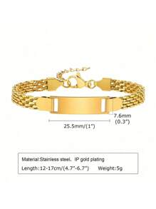 1pc Personalize Name Girl Bracelets, Customized 18k Gold Plated Stainless Mesh Chain Steel Bar ID Bracelet,Gold Jewelry,Beach Girl Accessores,With Butterflies And Small Hearts,Chunky Jewelry,Customized Baby Gifts For Delicate Gift For Kids Girls And Boys,Baby Shower,Parent-Child Activities,Family Love,Toddler Girl Summer Clothes Accessories,Expecting Mom Gift ,Back To School Winter Gift Ideas Boy Girl Valentine's Day,Funny Secret Santa Gifts