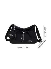 1 pieza Nuevo bolso de mano de nailon para madre e hijo, bolso de hombro y cruzado con estampado de letras fresco y sencillo, adecuado para mujeres jóvenes, estudiantes, campus, compras callejeras, con gran capacidad para teléfono, libros, laptop