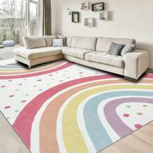 1 pieza Alfombra de lunares de arcoíris colorido, con estampado de lunares, alfombra para sala de estar, alfombra para sala de juegos, alfombra para dormitorio, alfombra amigable con las mascotas, adecuada para apartamento estudio, diseño abstracto vibrante, alfombra chic para apartamento estudio, suave y peluda, piel amigable, alfombra para sala de estar, alfombra decorativa, alfombra, decoración de dormitorio, decoración del hogar, decoración de habitación, alfombra pequeña, alfombra para exteriores, alfombra de jardín, alfombra de felpa, alfombra mullida, alfombra de otoño/invierno, gruesa/mullida
