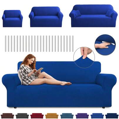 Juego de Protector Cubre Sala Elástico Strech Fit. Renueva tu Sala sin gastar más. Juego Completo: Incluye Protectores de Sofá de 1, 2 y 3 plazas.Juego de sofá de 3 piezas, funda de sofá, funda de sillón, funda de sofá doble elástica, funda de muebles antideslizante suave lavable, asiento individual (90-130 cm) asiento doble (140-170 cm) tres asientos (180-230 cm) ,Para proteger su muebles.