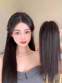 Peruca sintetică cu coadă de cal pentru femei, extensie de păr drept, pufoasă, simulare, cu gheare, accesorii pentru extensii, moda femeilor