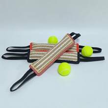 1pc - Dog Tug Toy Dog Bite Jute Pillow Training Toy With 2 Strong Handles