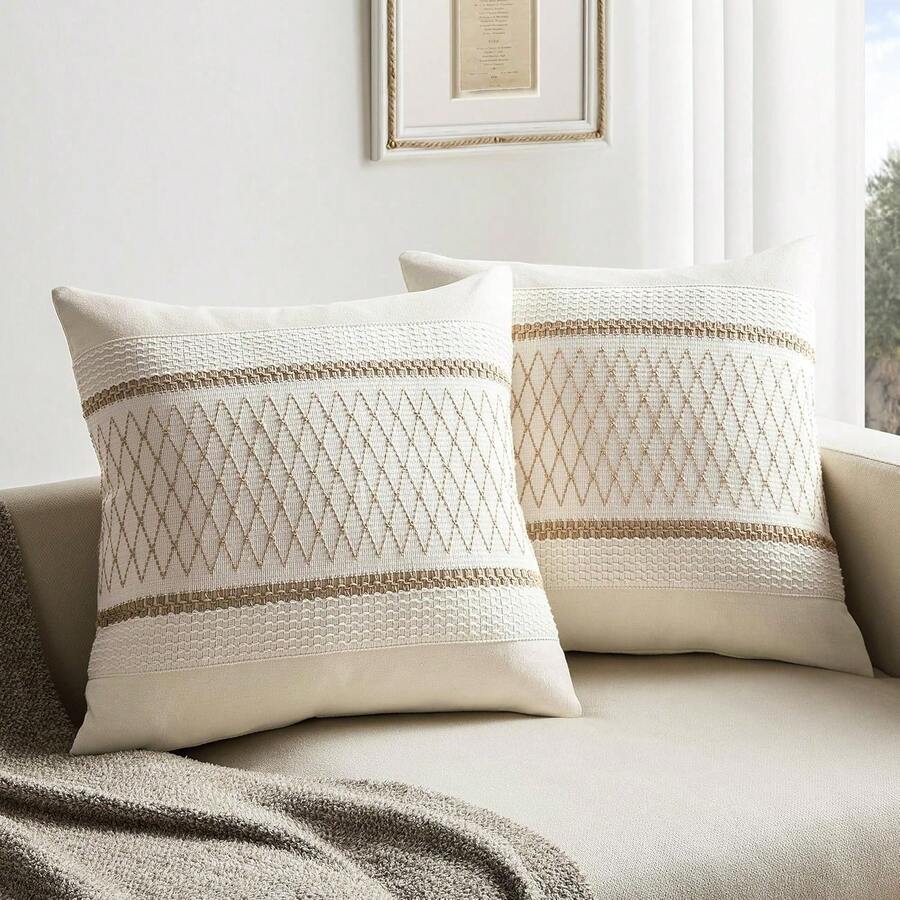 1 pieza Funda de almohada decorativa de estilo bohemio - Caqui - Ver 1