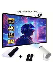 1PC 220/156/132cm Projector Screen - Portable, HD, 4K Ultra-Thin Projection Screen For Home Theater, Office, Outdoor Movies - Easy Setup, Wrinkle-Resistant, Durable Material -Best For Indoor/Outdoor Use