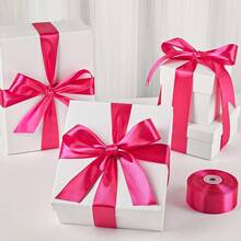 New 1-1/2 Inch Wide Rose Red Satin Ribbon, 50 Yards Solid Polyter Fabric Ribbon For Ros Making, Gift Wring, Uation, Wedding Drations, Crafts, Bows - 玫瑰紅 - View 4