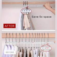 1 Stück mehrstöckiger Kleiderbügel, Metall Wäschetrockner, platzsparsame Aufbewahrung und Organisation für Kleiderschrank, Garderobe, Schlafzimmer, 360° drehbare Bügel - rutschfest, mehrstöckige Metall Kleiderbügel für Hemden, Anzüge & Jacken