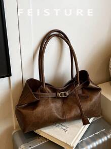 1pc Women's Large Capacity One Shoulder Shopping Bag With Magnetic Closure, Suitable For Daily Outings, Dates, Commuting