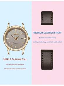 BIDEN Montre à quartz minimaliste ronde BIDEN pour femmes, calendrier étanche, mains lumineuses, montre casual pour femmes, convient pour une utilisation quotidienne