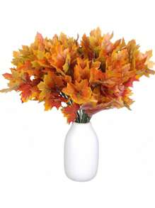 Set de 5 piezas Ramo de flores de hojas de arce artificiales, hojas de arce otoñales simuladas, plantas artificiales, para decoración de pared con flores, diseño de escenas, arreglos florales para sala de estar, dormitorio, bodas, fiestas, decoración del hogar, relleno de escritorio. Decoración de Halloween, hojas de otoño, cosecha de Acción de Gracias, suministros navideños, decoración del hogar, decoración de mesa, decoración de estilo rústico.