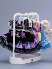 娃娃衣服收纳架和 10/5 迷你衣架适用于 LABUBI**、晾衣架、专用衣架和展示架适用于 LABUB* 娃娃配件