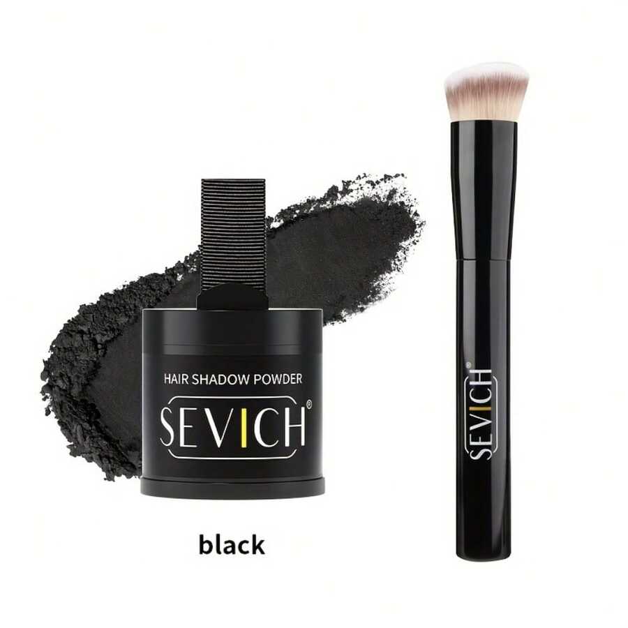 Sevich Hair Shadow Powder Set With Brush, Evenly Mixed Powder, Finely Applied To Instantly Cover Hair And Hair Roots, Waterproof Hair Powder Filler, Natural Styling - Black - View 1