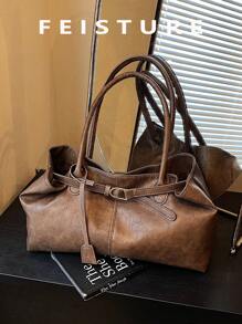 1pc Women's Large Capacity One Shoulder Shopping Bag With Magnetic Closure, Suitable For Daily Outings, Dates, Commuting