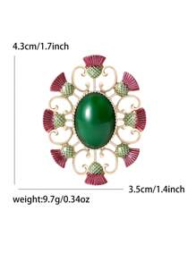 1pc Green Thistle Brooch For Women,Plant Brooches,For Bag,Sweater,Coat,Hat,Shoes,Dress,Suit