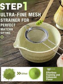 5 Pcs Matcha Whisk Set Matcha Bowl With Spout Matcha Whisk And Holder Bamboo Matcha Scoop And Stainless Sifter - Jade Green Matcha Kit For Matcha Lover Back To School