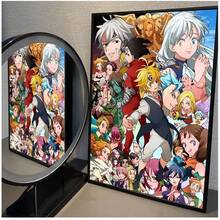 1 Stück Die sieben Todsünden Poster Wanddekoration Wandkunst Zimmer Dekoration Kaffeehaus Bar Raum Heimdekoration Ungerahmt-Stil