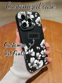 1 Stück DIY individuell gestaltetes Handyhülle, matter Silikon, neues weißes Blumenmuster Design, DIY personalisierte Signatur, hochauflösender UV-Druck, Linsenschutz Handyhülle kompatibel mit iPhone 16 Pro Max/16 Pro/15 Pro Max/14 Pro Max/13 Pro Max, A12, A13, A14, A15, A52, A54, A55, 13C, OPPO A15, OPPO A17, Honor X6A, X7B, X8B, X6, S23 Ultra, S24 Ultra, A52S, VIVO, OPPO, SAM, Redmi, geeignet als Geschenk und für den täglichen Gebrauch