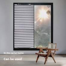 1 件 46 厘米自动折叠汽车遮阳帘 - 防紫外线隔热窗帘，易于安装在挡风玻璃上，可折叠汽车遮阳板，适合旅行和驾驶