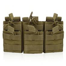 通用三重弹匣袋 - 双层 Molle 兼容弹药架，适用于 M4/M16、M14、AK、AR 平台 - 彩色 - 查看 7