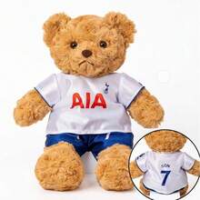 1 件可爱卡通欧冠和英超足球球衣毛绒熊玩偶，穿着球衣的泰迪熊，足球迷体育纪念品，男士礼物 - 彩色 - 查看 18