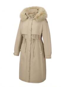 Risissida Elegant And Stylish Women's Coat Featuring Practical Pockets And Faux Fur Lining. This Parka Is The Perfect Choice For Fall And Winter, Available In All Sizes - Màu be - Xem 3