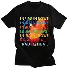 COOL SUMMER Band Rock Radioheads T Shirt Music Album In Rainbows Graphic T Shirts Men's Hip Hop Streetwear Gothic Cotton Tee Shirt Oversize - 黑色 - 查看 1