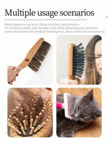梳子清洁器气囊按摩梳清洁刷家用气垫按摩梳清洁爪清洁工具梳刷解开毛刷清洁工具毛刷清洁器耙梳清洁刷迷你毛刷清洁工具用于去除头发灰尘家庭和沙龙使用，发刷，梳子，美发工具，理发店美发产品和配件美容旅行必需品，返校，旅行度假必需品，女士发饰 - 彩色 - 查看 2
