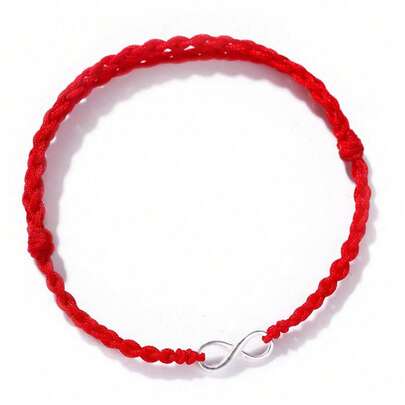 1pc High-Quality Red Lucky Bracelet, S925 Sterling Silver Mobius Infinity Symbol, Adjustable Size, Simple & Elegant, Best Gift For Family, Lover, Friends, Mother's/Father's Day, Comes In Premium Gift Box