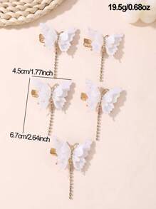5pcs/15pcs Set Glitter Butterfly Hair Clips For Girls