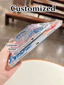 Custom Graphic & Letter Print Turtle Painted Transparent Protective Case For IPad 10.2" (2022/2021/2020), IPad Air 5, IPad 9th Gen, IPad Mini 5/6, IPad Pro 11", Silicone Cover