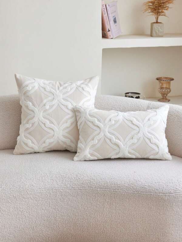 1 pièce Housse de coussin décorative motif géométrique brodée, polyvalente pour le salon, le canapé, la chambre à coucher, s'adapte à différents espaces de la maison
