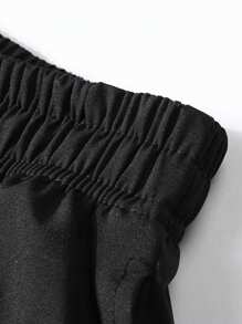 Herren Outdoor Lässig einfarbige gerade Taschen Kordelzug Hose Gerade Bein Hose, dünn, einfarbige Ausgehhose