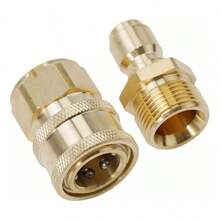 Kit adaptador de conexión rápida M22 de 3/8" para hidrolimpiadoras de alta presión - Dorado - Ver 4