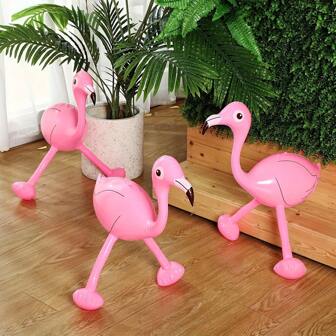 1/2 st uppblåsbar realistisk rosa flamingo - hållbar PVC-utomhusdekoration, lämplig för strand, poolparty och trädgård, batterifri fristående ängeltema-dekoration, idealisk present, flamingofesttillbehör - slumpmässig stil - julklapp