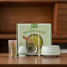 5pcs Japanese Matcha Set, Including Matcha Bowl With Spout, Matcha Whisk And Holder, Bamboo Matcha Scoop And Stainless Steel Sifter - Matte Finish Matcha Kit, Suitable For Matcha Enthusiasts Back To School