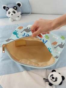 1pc Customized Name Pattern Corduroy Toiletry Bag, Excellent Choice For Organizing Toiletries For Travel, Can Be Customized According To Your Unique Design, Very Suitable For Children And Teenagers, Print Your Own Name Or Print Sister And Classmate's Name As A Gift