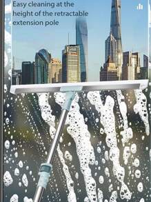 1 قطعة مكنسة سيليكون سحرية سميكة تناسب بشكل محكم، لكلا الاستخدام الجاف والرطب، مكشطة أرضية مريلة سيليكون قابلة للسحب، ممسحة أرضية حمام، ممسحة نوافذ، ممسحة مياه، مناسبة للأرضيات والزجاج والبلاط والنوافذ، إزالة بقع المياه والغبار وفرو الحيوانات الأليفة، مواد ولوازم التنظيف