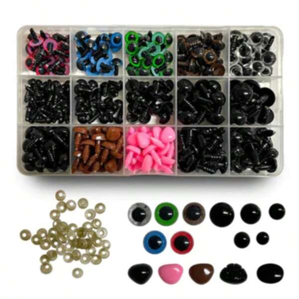 Kit 560 Peças Olhos E Focinhos P/ Amigurumi C/ Travas + Case