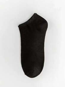 5 Paia Di Calzini Alla Caviglia Neri Da Donna, Tinta Unita, Semplici, Per Uso Quotidiano, Dal Design Minimale Ed Elegante