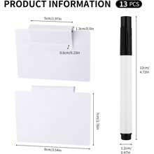 13-teiliges Set mit weißen Korb-Beschriftungsclips / bewegliche Lebensmittelvorratskörbe Etiketten / schwarze Kreidemarker / Kunststoff-Behälteretikettenclips zum Organisieren von Kisten / Küche / Wäscheschrank Schulbedarf, Schulanfang