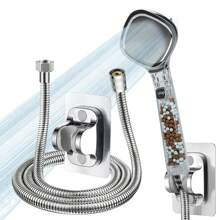 Shower Head With 1.5m Water-Saving Hose, ABS Shower Holder & Filter, High Pressure Anti-Scale Shower Head, Bathroom Shower Head, 4 Spray Types Boosting Shower Head