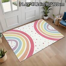 1 pieza Alfombra de lunares de arcoíris colorido, con estampado de lunares, alfombra para sala de estar, alfombra para sala de juegos, alfombra para dormitorio, alfombra amigable con las mascotas, adecuada para apartamento estudio, diseño abstracto vibrante, alfombra chic para apartamento estudio, suave y peluda, piel amigable, alfombra para sala de estar, alfombra decorativa, alfombra, decoración de dormitorio, decoración del hogar, decoración de habitación, alfombra pequeña, alfombra para exteriores, alfombra de jardín, alfombra de felpa, alfombra mullida, alfombra de otoño/invierno, gruesa/mullida