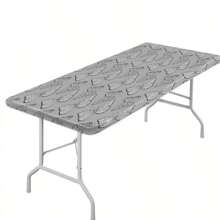 1 Stück Tischdecke mit elastischem Rand, leicht und waschbar, barockes minimalistisches Muster geeignet für Heimveranstaltungen, Outdoor-Picknicks, Themenfeiern, Innen- und Außenbereich